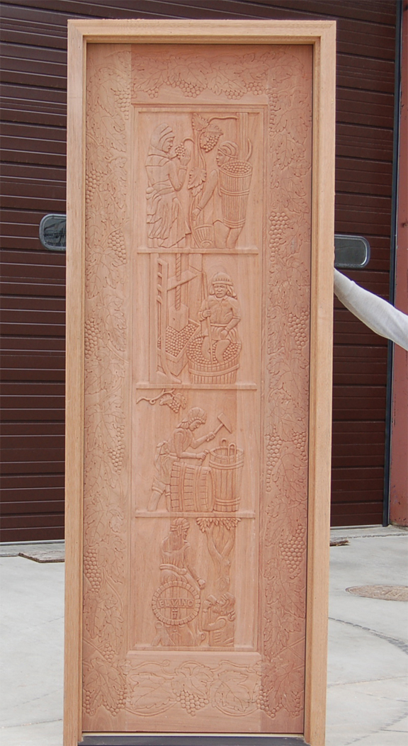 Wine Cellar Doors Hand Carved Mahogany